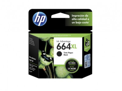 Tinta HP 664XL - F6V31AL, Negro - Alto Rendimiento