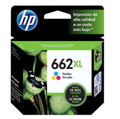 Tinta HP 662XL - CZ106AL, Cian, magenta, amarillo - Alto rendimiento