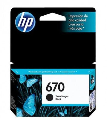 Tinta HP 670 - CZ113AL, Negro