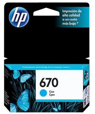 Tinta HP 670 - CZ114AL, Cian