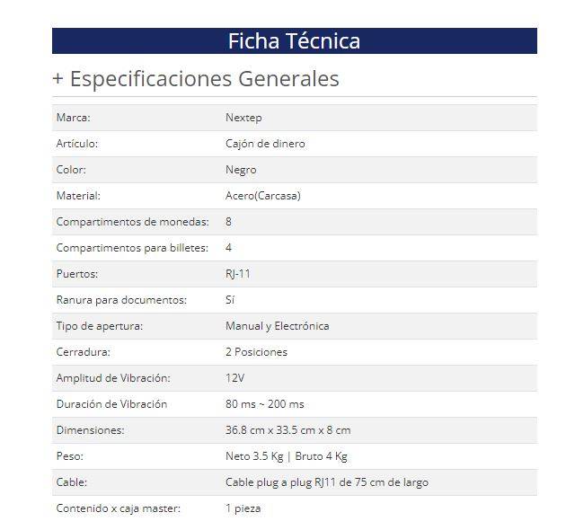 Cajón de Dinero Nextep Ne-514