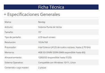 Sistema POS Nextep NE522