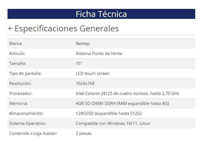 Sistema POS Nextep NE522