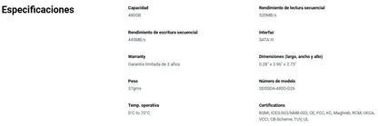 SSD SANDISK SDSSDA-480G-G26