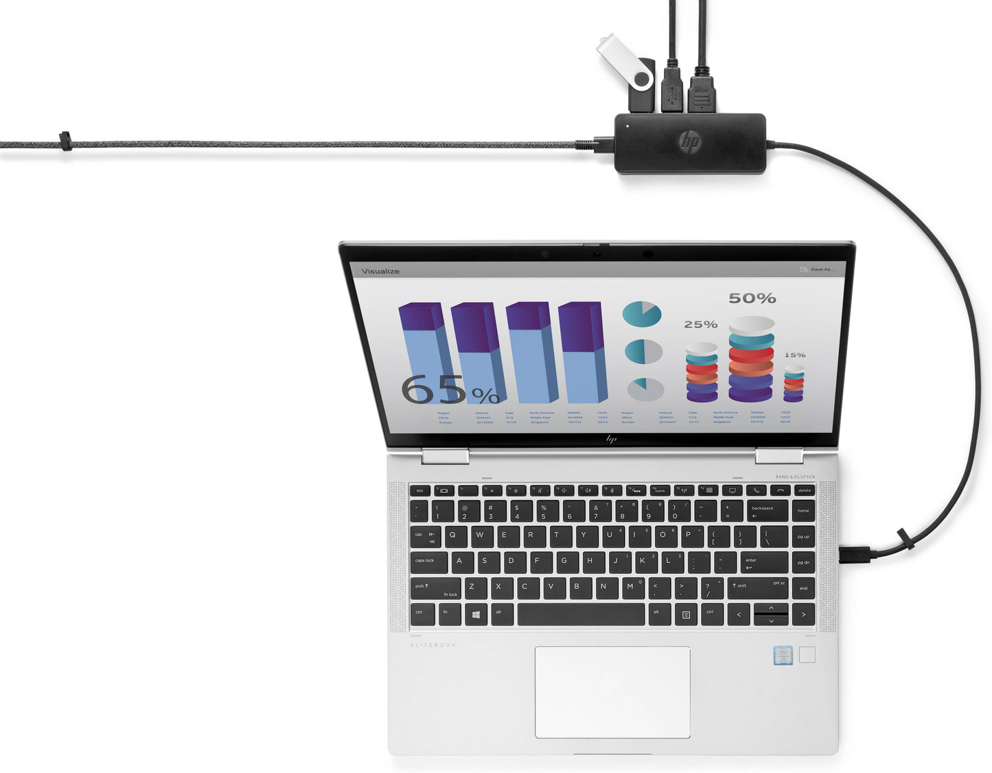 HP USB-C Travel Hub USB-C, HDMI, VGA, USB A HP 7PJ38AA