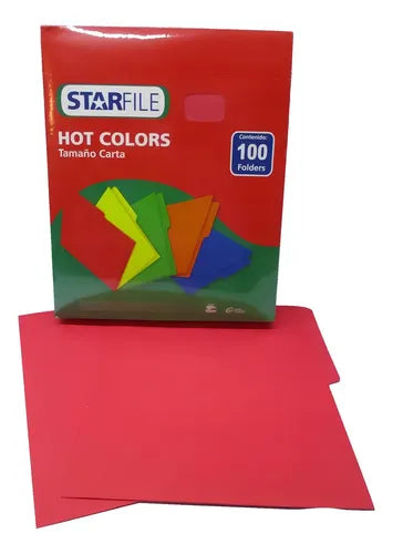 Folders Mapasa Hot Colores Rojo CARTA C/100