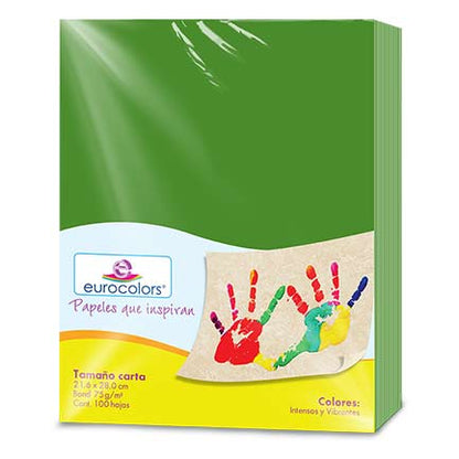 Papel Cortado Eurocolors Carta Verde Bandera C/100