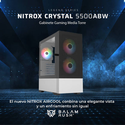 Gabinete Gaming Balam Rush Nitrox Aircool  5500ABW Legend Series