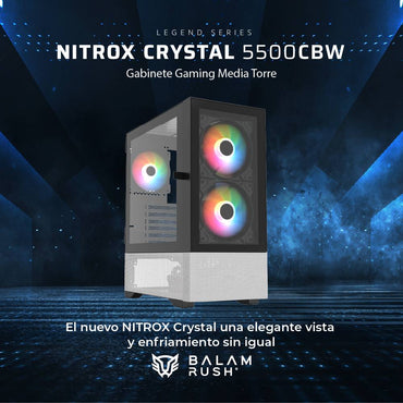 Gabinete Gaming Balam Rush Nitrox Crystal  5500CBW Legend Series