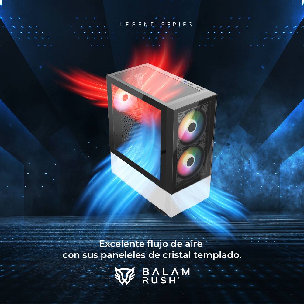 Gabinete Gaming Balam Rush Nitrox Crystal  5500CBW Legend Series