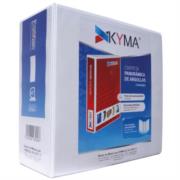 Carpeta Panorámica Kyma de Vinil Tamaño Carta 4" Aro en "D" Blanca