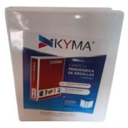 Carpeta Panorámica Kyma de Vinil Tamaño Oficio 1 1/2" Aro en "O" Blanca