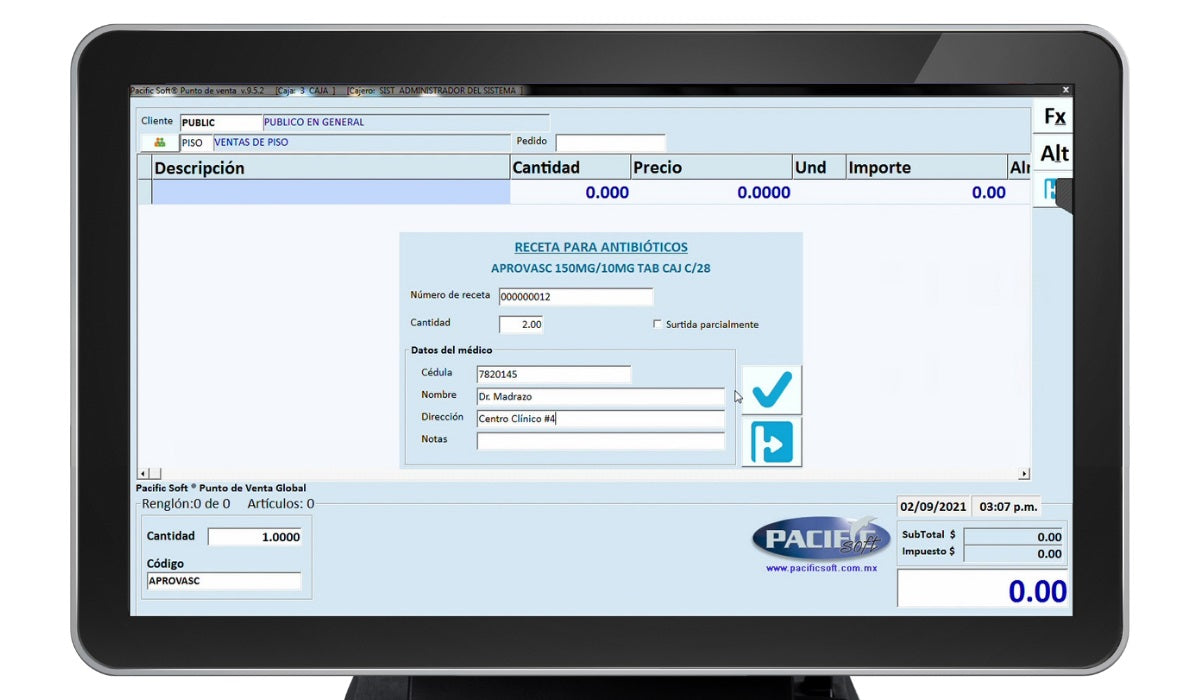 Punto de Venta para Farmacias PACIFIC SOFT PSF030