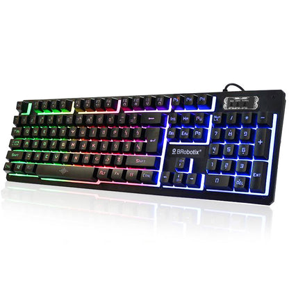 Teclado y Mouse USB RGB Negro BROBOTIX 458977