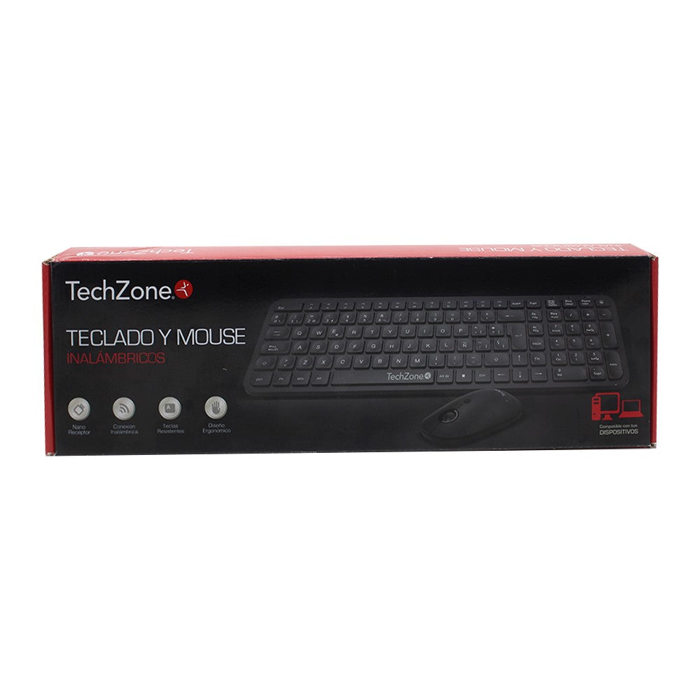 Kit Teclado y Mouse Inalámbrico TECHZONE TZCOMBINA05