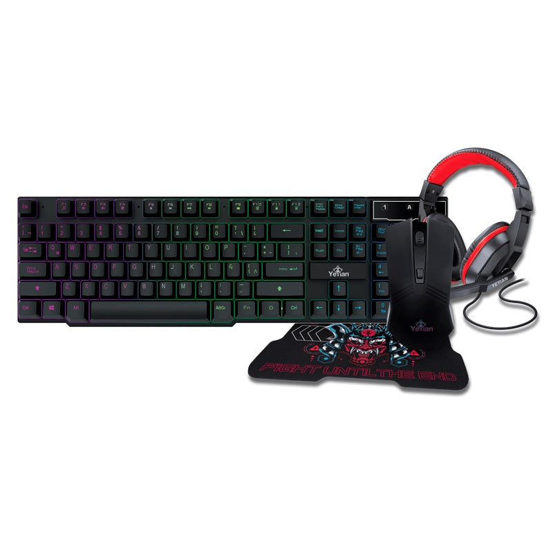 Kit Gamer Teclado, Mouse, Headseat y Mousepad Yeyian YKH-20707