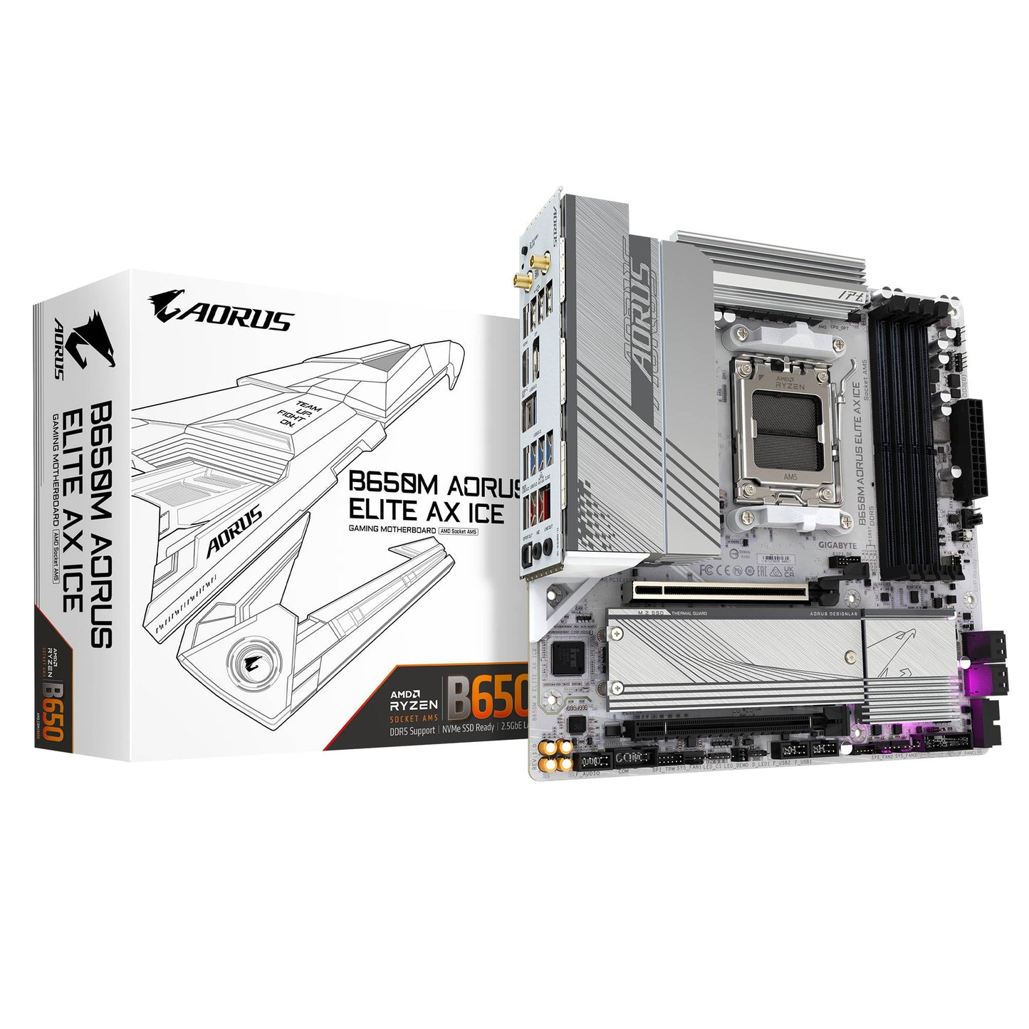 Motherboards GIGABYTE B650M A ELITE AX ICE