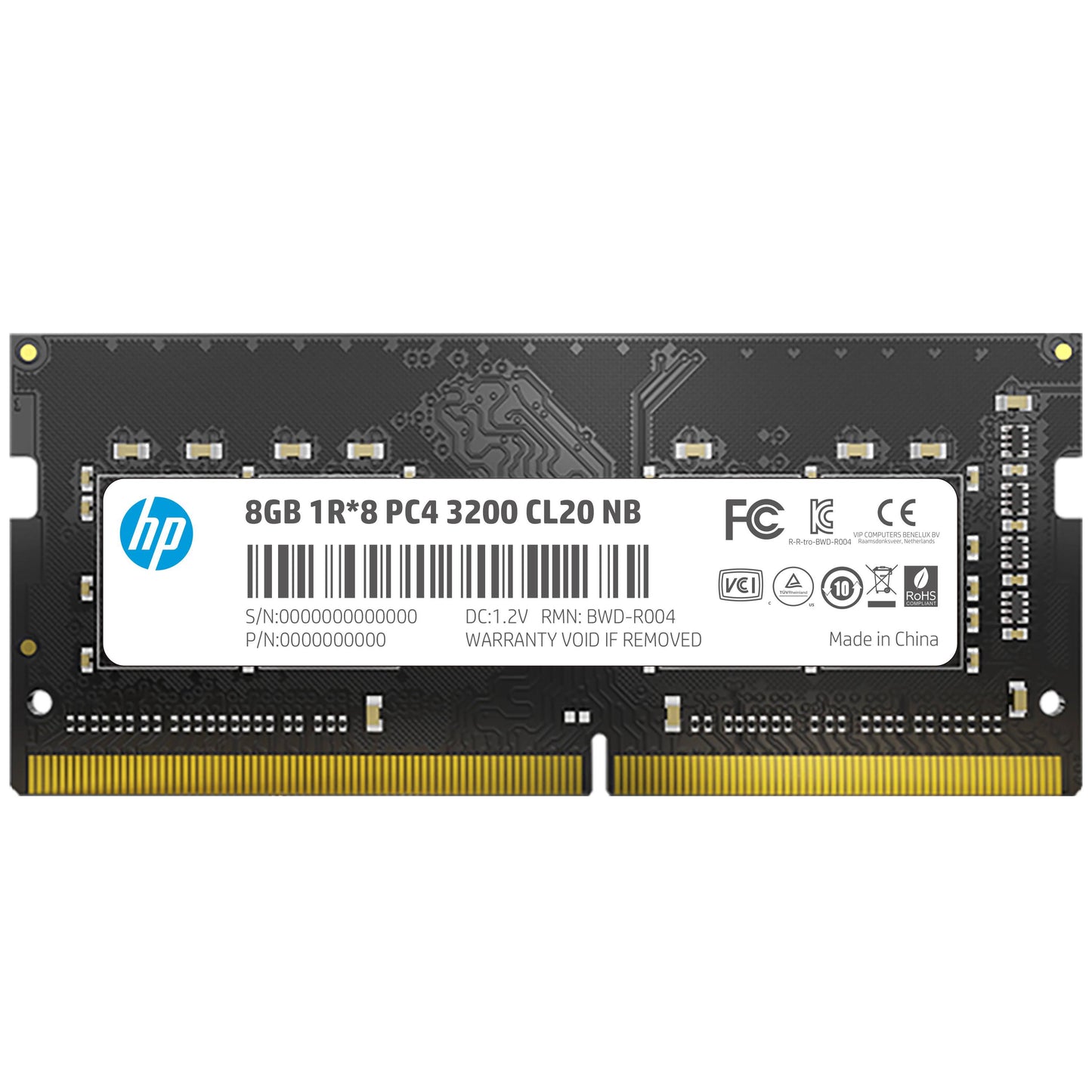 Memoria RAM HP S1 2E2M5AA de 8GB DDR4 SODIMM