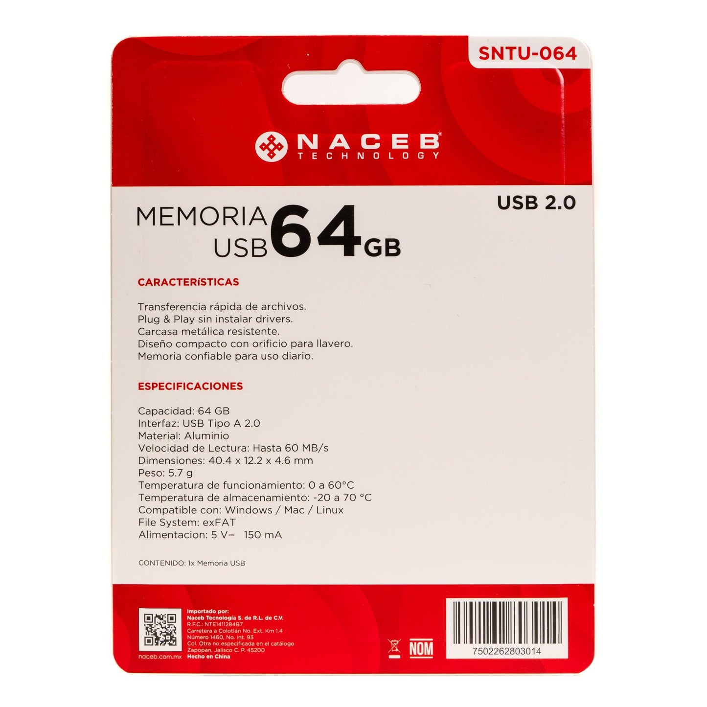 Memoria USB Naceb Technology STNU-064