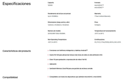 Memoria Flash  SANDISK SDSQUNR-128G-GN3MA