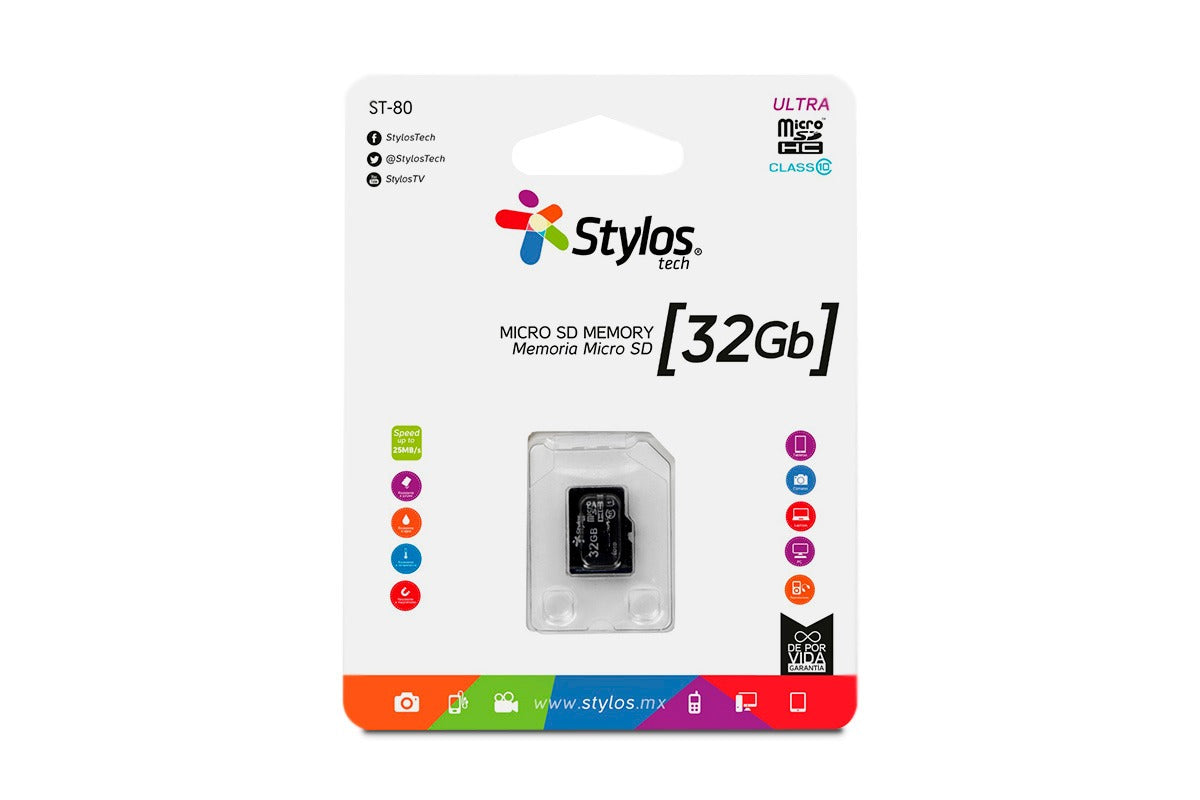 Memoria Micro SD 32GB Stylos STMSDS3B