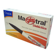 Marcador Magistral Didactico Punto Fino Negro C/12 Pzas