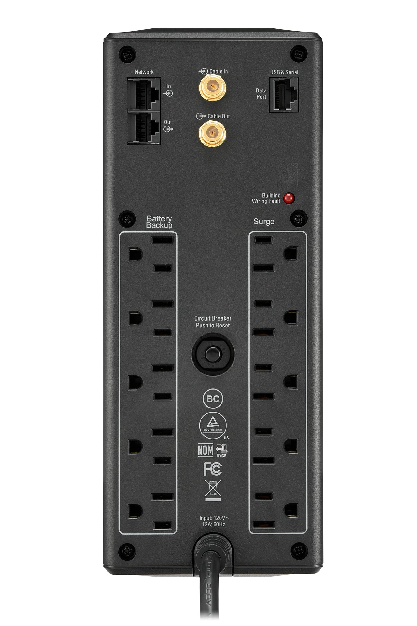 No Break Capacidad 1350 VA, 810 W, 120 V con  APC BX1350M-LM60