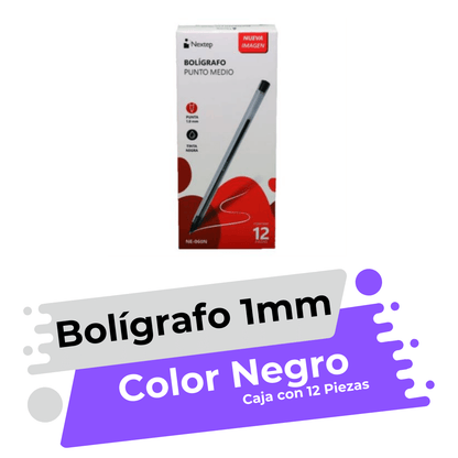 Bolígrafo Nextep 1000 Color Negro 1mm C/12