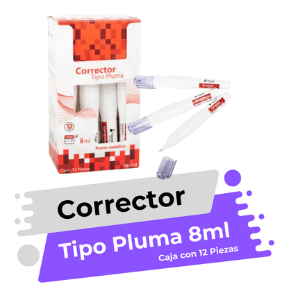 Corrector Nextep Tipo Pluma 8ml Punta Metálica Caja C/12