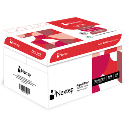 Papel Cortado Nextep Copy Carta 75 Grs 95% de Blancura Caja C/5000 hojas