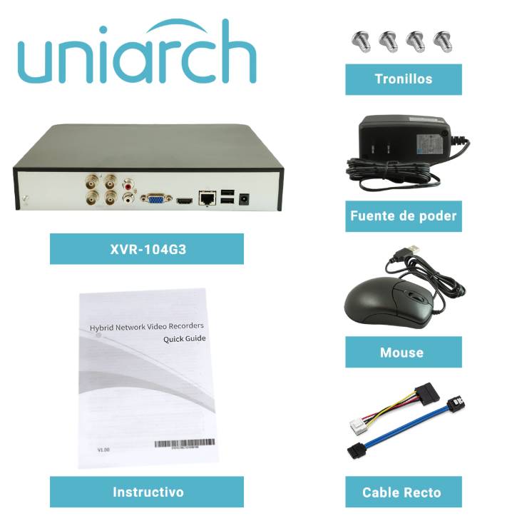 DVR Pentahíbrido  UNIARCH XVR-104G3