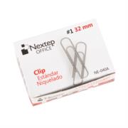 Clip Nextep Estándar Niquelado #1 32mm C/10 100 Clips c/u
