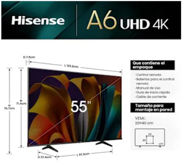 Television Hisense 55A6N de 55"