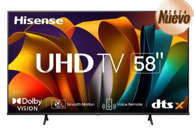 Televisión Hisense Smart TV de 58" 58A6NV