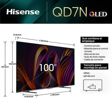 Televisiones Hisense 100QD7N