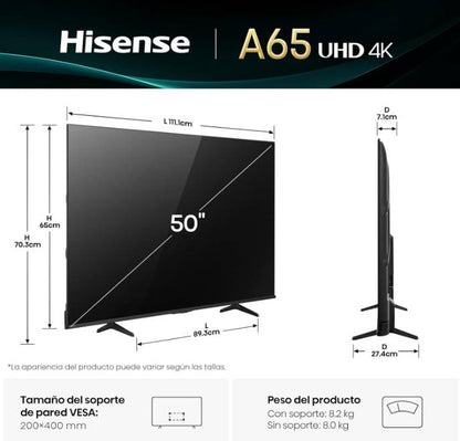 Televisiones Hisense 50A65NV