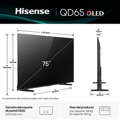 Televisiones Hisense 75QD6QFM