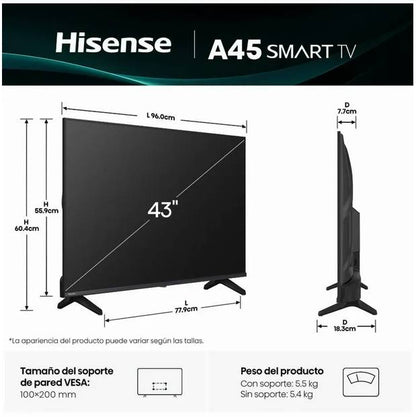 Televisiones Hisense 43A45NV