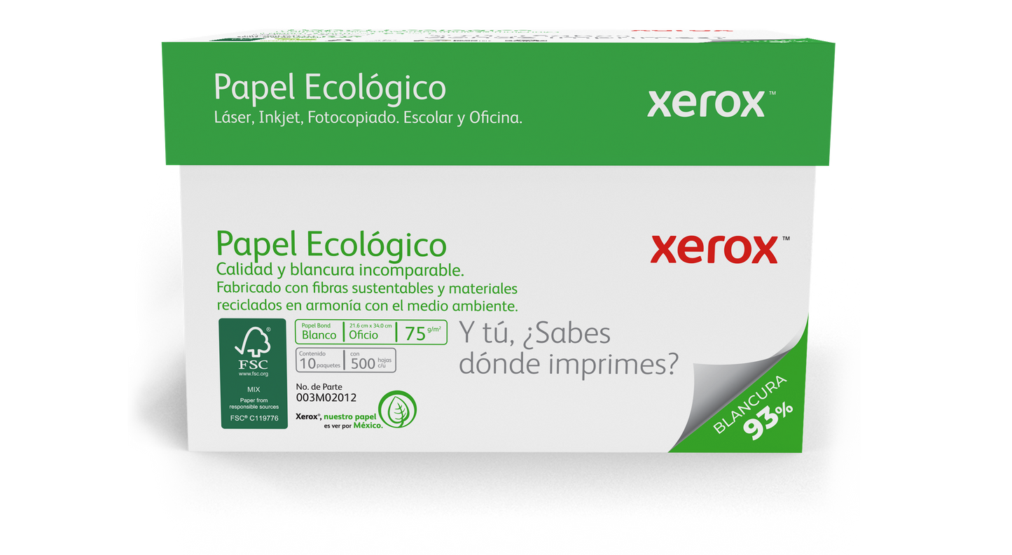 Papel Bond Ecológico Oficio XEROX Ecológico