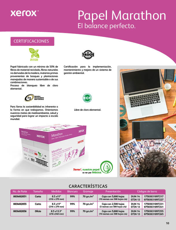 Papel Bond Marathon Carta XEROX Marathon