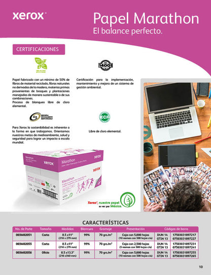 Papel Bond Marathon Carta XEROX Marathon