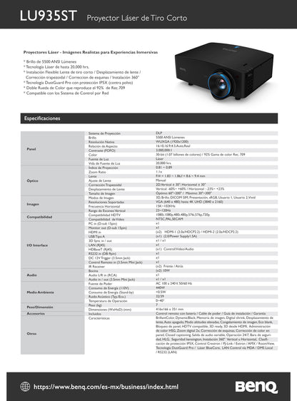 Proyector BENQ LU935ST