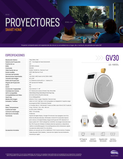 Proyector BENQ GV30