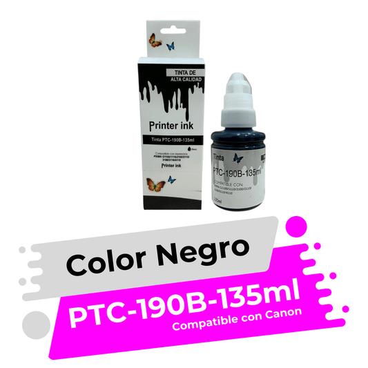 Tinta Compatible con Canon GI-190 Negro