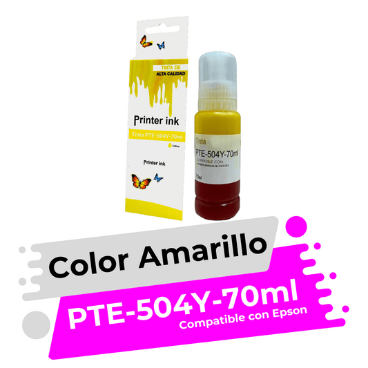 Tinta Compatible con Epson 504 Amarillo