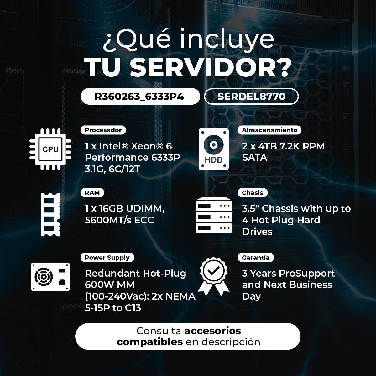 Servidor DELL R360263_6333P4
