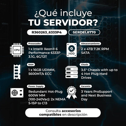 Servidor DELL R360263_6333P4
