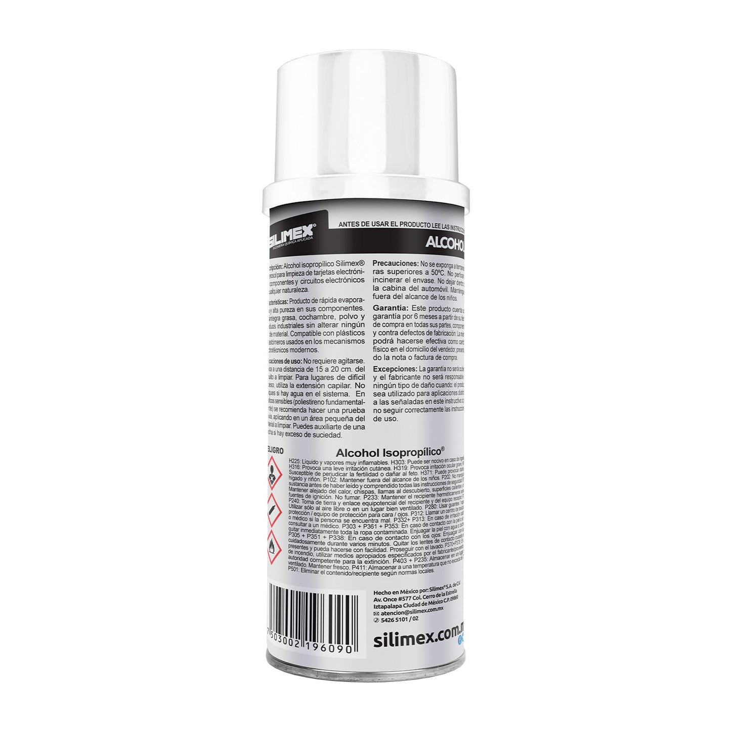 Alcohol Isopropílico SILIMEX Aerosol 250 ml = 280 gr