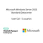 Sistema Operativo Hewlett Packard Enterprise LTU de Microsoft Windows Server 2025 5 usuarios CAL
