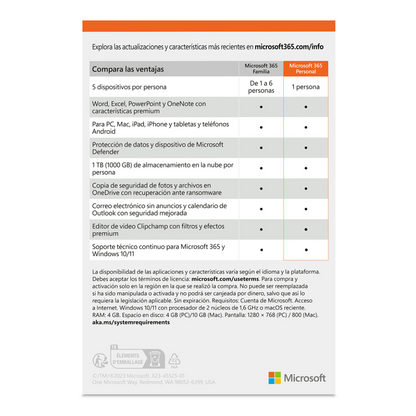 Licencia MICROSOFT 365 Personal